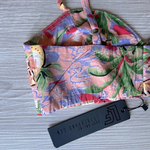 LF tropical print crop top size XS NWT - Picture 10 of 16